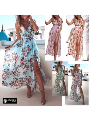  Woman Maxi Flower Print Dress 110489